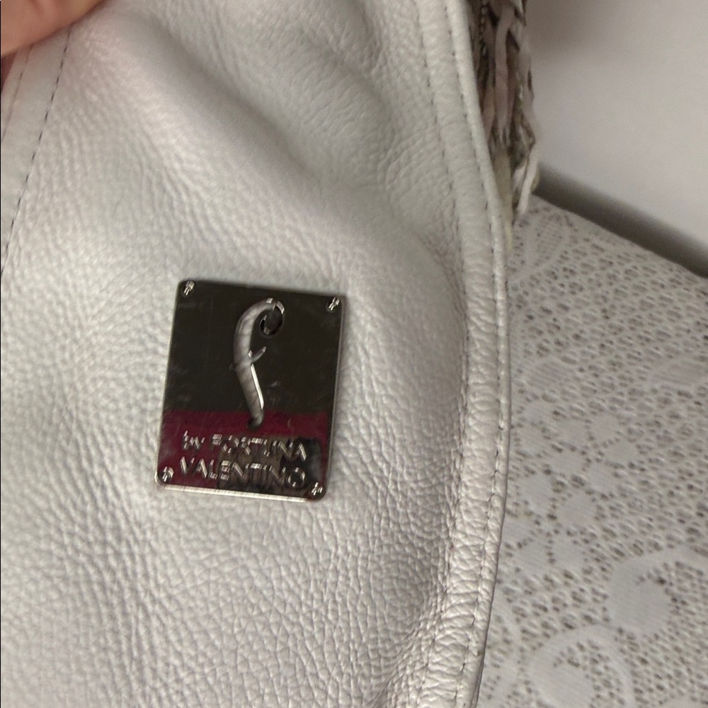 Vintage Fortuno Valentino leather white fringe tassel shoulder bag purse - Picture 7 of 9